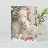Twee Moppige Schapen Feestdagenkaart (Staand voorkant)