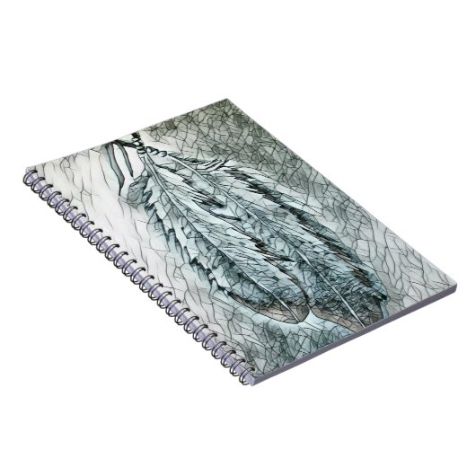 Twee Mosaic Eagle Feathers Notitieboek (Rechterzijde)
