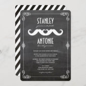 Twee mustaches houden van Chalkboardwedstrijd Kaart (Voorkant / Achterkant)