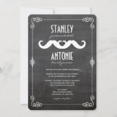 Twee mustaches houden van Chalkboardwedstrijd Kaart (Voorkant)