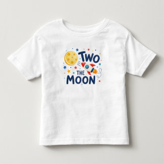 Twee naar de Maan 2e Verjaardag Raket Cute Ruimte Kinder Shirts
