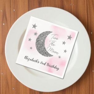 Twee naar de maan 2e verjaardag servetten