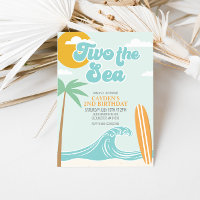 Twee naar de zee strand 2e verjaardagsuitnodiging