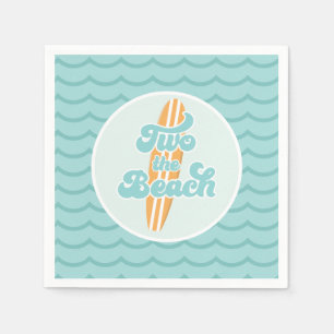 Twee naar het Strand Surf Strand 2e Verjaardag Servet