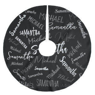 Twee namen koppel monogram zwart grijs wit kerstboom rok