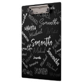 Twee namen koppel monogram zwart grijs wit klembord (Links)