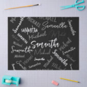 Twee namen koppel monogram zwart grijs wit tissuepapier (Craft)