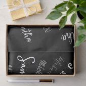 Twee namen koppel monogram zwart grijs wit tissuepapier (Geschenk)