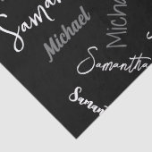 Twee namen koppel monogram zwart grijs wit tissuepapier (Detail)