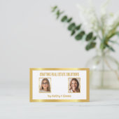 Twee namen onroerend goed visitekaartje (Staand voorkant)