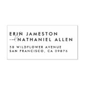 Twee Namen & Scriptdoopvont Modern Terugkeeradres Rubberstempel (Afrduk)