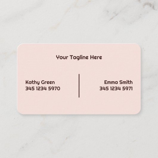 Twee namen wenkbrauwen wimpers visitekaartje (Achterkant)