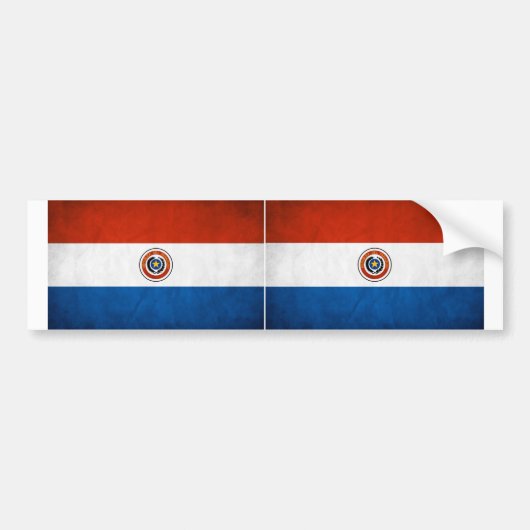 TWEE nationale vlag van Paraguay Bumpersticker (Voorkant)