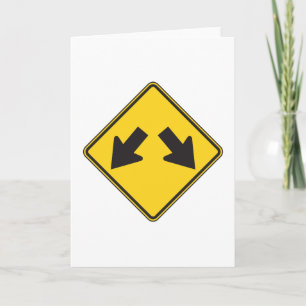 Twee Neerwaartse Pijlen Waarschuwingsbord Kaart