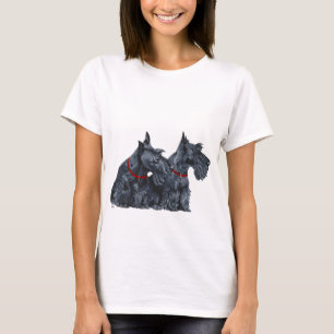 Twee nieuwsgierige Schotse terriërs T-shirt