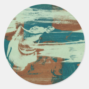 Twee noordwaarts ronde sticker