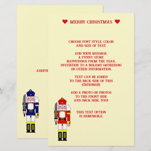 Twee Notenkraker Soldaten Kerst Briefpapier (Voorkant / Achterkant)