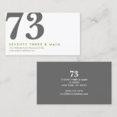 TWEE NUMMERS LOGO II Designer Visitekaartje (Voorkant / Achterkant)