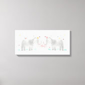 Twee olifanten en een aap canvas afdruk (Voorkant)