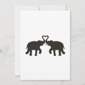 Twee olifanten houden van silhouetten kaart (Achterkant)