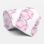 Twee Olifanten Lesbische Pride Bruiloft Stropdas (Opgerold)