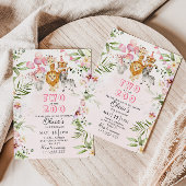 Twee op de zoo safari verjaardagsuitnodiging kaart