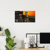 Twee op het dek - klein Poster (Thuiskantoor)