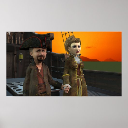 Twee op het dek - klein Poster (Voorkant)