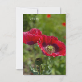 Twee opium papavers notitiekaartje