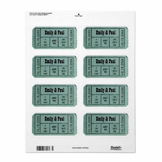 TWEE Opslaan als TICKET Etiket (Full Sheet)
