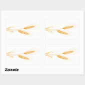 Twee oren tarwe rechthoekige sticker (Vel)