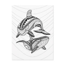 Twee Orka's Volwassen Kleuren Briefkaart