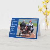 Twee oude Mannen die samen trappen Kaart (Gele Bloem)