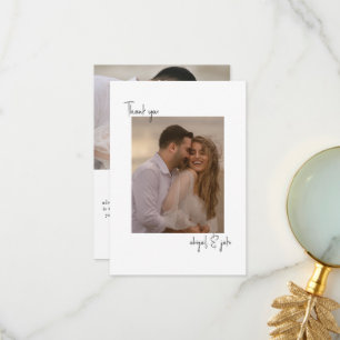 Twee paar foto's bruiloft bericht dank u bedankkaart