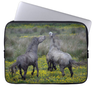 Twee paarden Buck en Play Laptop Sleeve