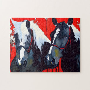 Twee paarden legpuzzel