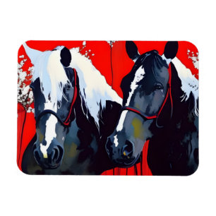 Twee paarden magneet