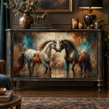 Twee paarden Schilderen Muurkunst Paardenliefhebbe