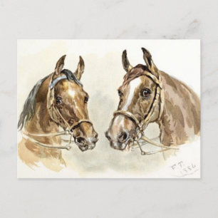 Twee paarden uit "Studies in Animal Painting" Briefkaart