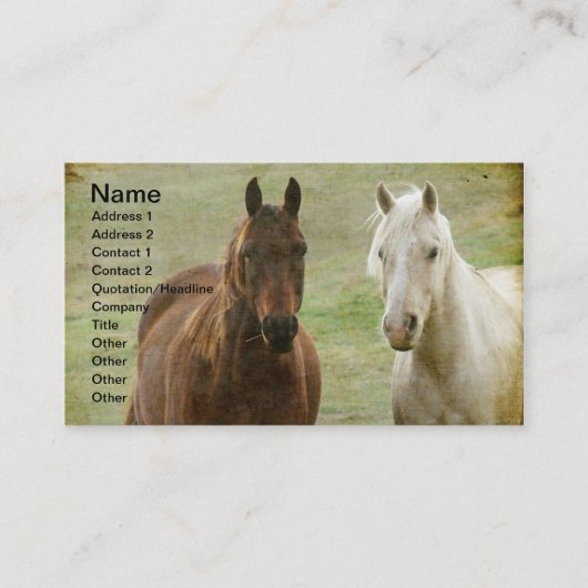 Twee paarden visitekaartje (Voorkant)