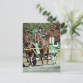 Twee paardenploegen briefkaart (Staand voorkant)