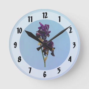 Twee Paarse Irises Square Wall klok