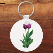 Twee Paarse Tulpen Sleutelhanger (Voorkant)