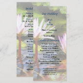 Twee Paarse Water Lotus bruiloft programma (Voorkant / Achterkant)