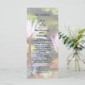 Twee Paarse Water Lotus bruiloft programma (Staand voorkant)