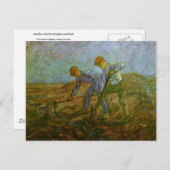 Twee pachters die graven, Van Gogh Fine Art Briefkaart (Voorkant / Achterkant)