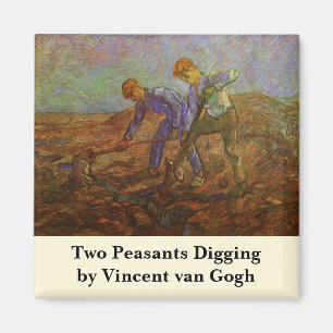 Twee pachters graven door Vincent van Gogh Magneet