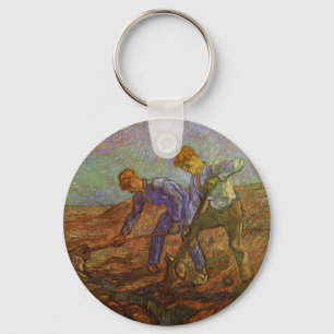 Twee pachters graven door Vincent van Gogh Sleutelhanger
