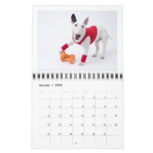 Twee pagina MediumCalendar, Wit Kalender (Jan 2026)