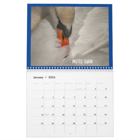 Twee pagina MediumCalendar, Wit Kalender (Jan 2026)
